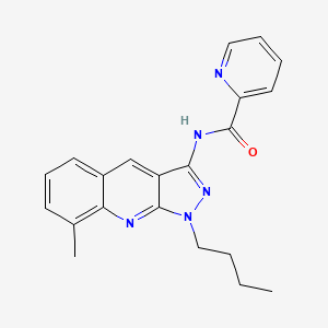 molecular formula C21H21N5O B7694863 N-(1-butyl-8-methyl-1H-pyrazolo[3,4-b]quinolin-3-yl)picolinamide 