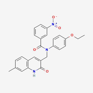 molecular formula C26H23N3O5 B7694900 N-(4-ethoxyphenyl)-N-((2-hydroxy-7-methylquinolin-3-yl)methyl)-3-nitrobenzamide 