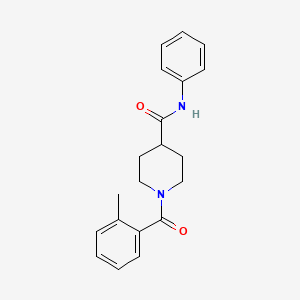 molecular formula C20H22N2O2 B7694912 1-(2-methylbenzoyl)-N-phenylpiperidine-4-carboxamide 