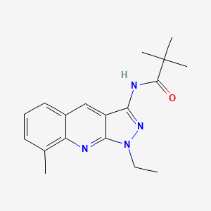 molecular formula C18H22N4O B7694938 N-(1-ethyl-8-methyl-1H-pyrazolo[3,4-b]quinolin-3-yl)pivalamide CAS No. 713087-86-6