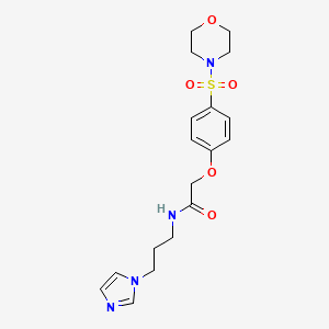 molecular formula C18H24N4O5S B7694951 N-(3-(1H-imidazol-1-yl)propyl)-2-(4-(morpholinosulfonyl)phenoxy)acetamide 