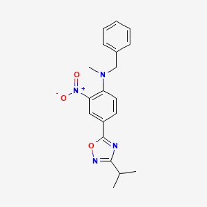 molecular formula C19H20N4O3 B7694955 N-benzyl-4-(3-isopropyl-1,2,4-oxadiazol-5-yl)-N-methyl-2-nitroaniline 