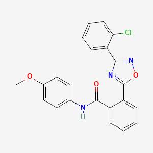 molecular formula C22H16ClN3O3 B7694975 2-(3-(2-chlorophenyl)-1,2,4-oxadiazol-5-yl)-N-(4-methoxyphenyl)benzamide 