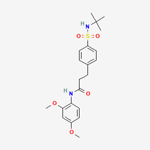 molecular formula C21H28N2O5S B7694986 3-(4-(N-(tert-butyl)sulfamoyl)phenyl)-N-(2,4-dimethoxyphenyl)propanamide 
