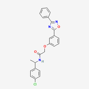 molecular formula C24H20ClN3O3 B7694997 N-(1-(4-chlorophenyl)ethyl)-2-(3-(3-phenyl-1,2,4-oxadiazol-5-yl)phenoxy)acetamide 