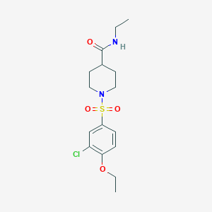 molecular formula C16H23ClN2O4S B7695010 1-(3-chloro-4-ethoxybenzenesulfonyl)-N-(prop-2-en-1-yl)piperidine-4-carboxamide 
