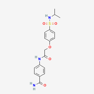 molecular formula C18H21N3O5S B7695015 4-[[2-[4-(Propan-2-ylsulfamoyl)phenoxy]acetyl]amino]benzamide CAS No. 746610-76-4