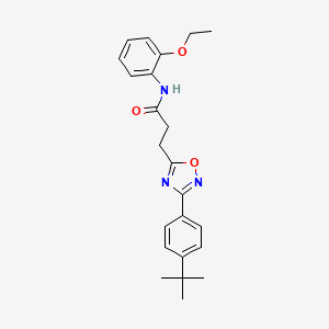 molecular formula C23H27N3O3 B7695031 3-(3-(4-(tert-butyl)phenyl)-1,2,4-oxadiazol-5-yl)-N-(2-ethoxyphenyl)propanamide 