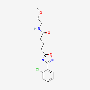 molecular formula C15H18ClN3O3 B7695033 4-(3-(2-chlorophenyl)-1,2,4-oxadiazol-5-yl)-N-(2-methoxyethyl)butanamide 