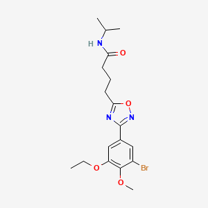 molecular formula C18H24BrN3O4 B7695065 4-(3-(3-bromo-5-ethoxy-4-methoxyphenyl)-1,2,4-oxadiazol-5-yl)-N-isopropylbutanamide 
