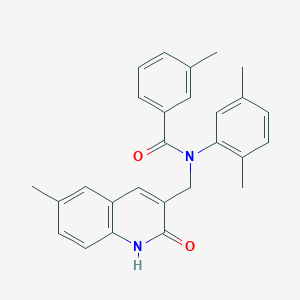 N-(2,5-dimethylphenyl)-N-((2-hydroxy-6-methylquinolin-3-yl)methyl)-3-methylbenzamide