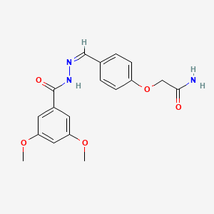 molecular formula C18H19N3O5 B7695095 N'-[(E)-{4-[(naphthalen-1-yl)methoxy]phenyl}methylidene]-2-phenylacetohydrazide 