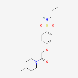 molecular formula C17H26N2O4S B7695106 4-(2-(4-methylpiperidin-1-yl)-2-oxoethoxy)-N-propylbenzenesulfonamide 