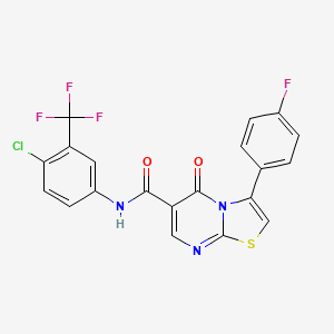molecular formula C20H10ClF4N3O2S B7695111 N-[2-(3,4-dimethoxyphenyl)ethyl]-3-(4-fluorophenyl)-5-oxo-5H-[1,3]thiazolo[3,2-a]pyrimidine-6-carboxamide 