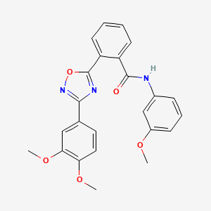 molecular formula C24H21N3O5 B7695125 2-(3-(3,4-dimethoxyphenyl)-1,2,4-oxadiazol-5-yl)-N-(3-methoxyphenyl)benzamide 