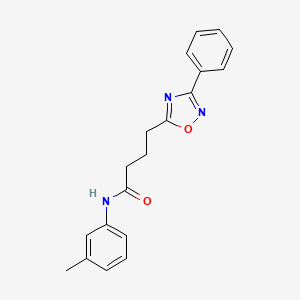molecular formula C19H19N3O2 B7695143 4-(3-phenyl-1,2,4-oxadiazol-5-yl)-N-(m-tolyl)butanamide 