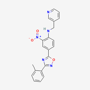 molecular formula C21H17N5O3 B7695149 2-nitro-N-(pyridin-3-ylmethyl)-4-(3-(o-tolyl)-1,2,4-oxadiazol-5-yl)aniline 