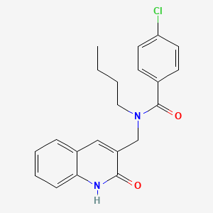 N-butyl-4-chloro-N-((2-hydroxyquinolin-3-yl)methyl)benzamide