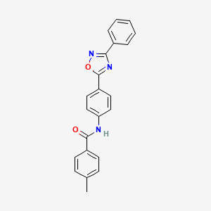 molecular formula C22H17N3O2 B7695162 4-methyl-N-(4-(3-phenyl-1,2,4-oxadiazol-5-yl)phenyl)benzamide 