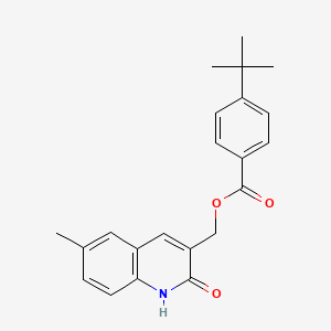 molecular formula C22H23NO3 B7695165 (2-hydroxy-6-methylquinolin-3-yl)methyl 4-(tert-butyl)benzoate 