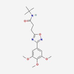 N-(tert-butyl)-3-(3-(3,4,5-trimethoxyphenyl)-1,2,4-oxadiazol-5-yl)propanamide