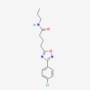 molecular formula C15H18ClN3O2 B7695180 4-(3-(4-chlorophenyl)-1,2,4-oxadiazol-5-yl)-N-propylbutanamide 