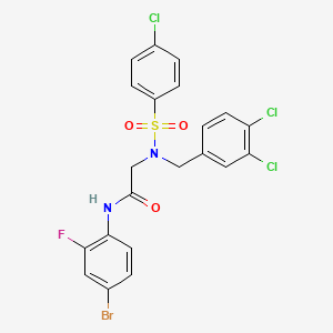 molecular formula C21H15BrCl3FN2O3S B7695196 N-(4-bromo-2-fluorophenyl)-2-(4-chloro-N-(3,4-dichlorobenzyl)phenylsulfonamido)acetamide 