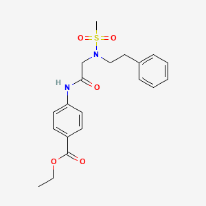molecular formula C20H24N2O5S B7695208 ethyl 4-(2-(N-phenethylmethylsulfonamido)acetamido)benzoate 