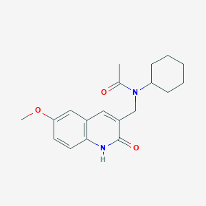 molecular formula C19H24N2O3 B7695219 N-cyclohexyl-N-((2-hydroxy-6-methoxyquinolin-3-yl)methyl)acetamide 