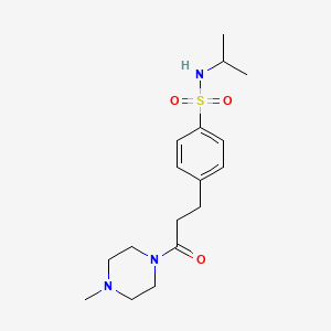molecular formula C17H27N3O3S B7695224 N-isopropyl-4-(3-(4-methylpiperazin-1-yl)-3-oxopropyl)benzenesulfonamide 