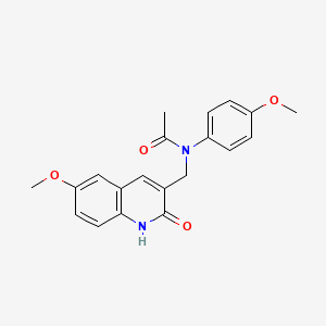 molecular formula C20H20N2O4 B7695227 N-((2-hydroxy-6-methoxyquinolin-3-yl)methyl)-N-(4-methoxyphenyl)acetamide 