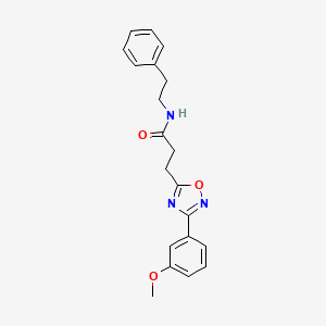molecular formula C20H21N3O3 B7695234 3-(3-(3-methoxyphenyl)-1,2,4-oxadiazol-5-yl)-N-phenethylpropanamide CAS No. 899405-84-6