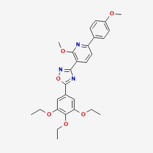 molecular formula C27H29N3O6 B7695297 3-(2-methoxy-6-(4-methoxyphenyl)pyridin-3-yl)-5-(3,4,5-triethoxyphenyl)-1,2,4-oxadiazole 