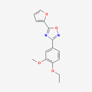 molecular formula C15H14N2O4 B7695308 3-(4-ethoxy-3-methoxyphenyl)-5-(furan-2-yl)-1,2,4-oxadiazole 