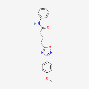 molecular formula C19H19N3O3 B7695318 4-(3-(4-methoxyphenyl)-1,2,4-oxadiazol-5-yl)-N-phenylbutanamide 