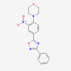 molecular formula C18H16N4O4 B7695321 4-(2-nitro-4-(3-phenyl-1,2,4-oxadiazol-5-yl)phenyl)morpholine 