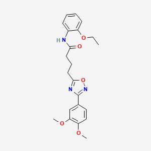 molecular formula C22H25N3O5 B7695333 4-(3-(3,4-dimethoxyphenyl)-1,2,4-oxadiazol-5-yl)-N-(2-ethoxyphenyl)butanamide 