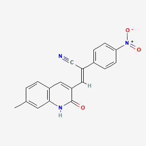 molecular formula C19H13N3O3 B7695341 (Z)-3-(2-hydroxy-7-methylquinolin-3-yl)-2-(4-nitrophenyl)acrylonitrile 