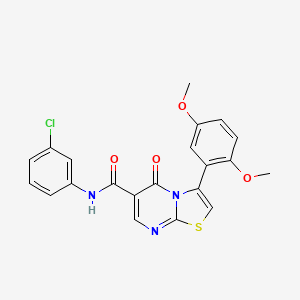 molecular formula C21H16ClN3O4S B7695349 N-(4-chloro-2-methylphenyl)-3-(2,5-dimethoxyphenyl)-5-oxo-5H-[1,3]thiazolo[3,2-a]pyrimidine-6-carboxamide 