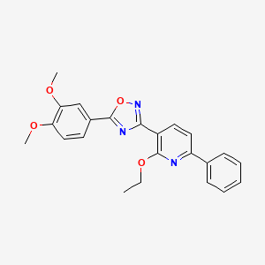 molecular formula C23H21N3O4 B7695351 5-(3,4-dimethoxyphenyl)-3-(2-ethoxy-6-phenylpyridin-3-yl)-1,2,4-oxadiazole 