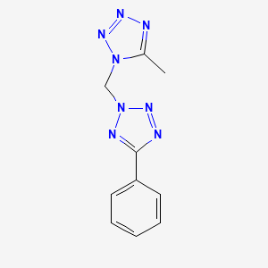 molecular formula C10H10N8 B7695354 5-methyl-1-((5-phenyl-2H-tetrazol-2-yl)methyl)-1H-tetrazole CAS No. 659741-38-5