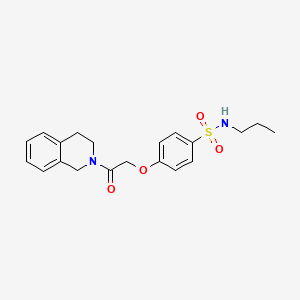 molecular formula C20H24N2O4S B7695359 4-(2-(3,4-dihydroisoquinolin-2(1H)-yl)-2-oxoethoxy)-N-propylbenzenesulfonamide 