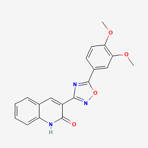 molecular formula C19H15N3O4 B7695384 3-(5-(3,4-dimethoxyphenyl)-1,2,4-oxadiazol-3-yl)quinolin-2-ol 
