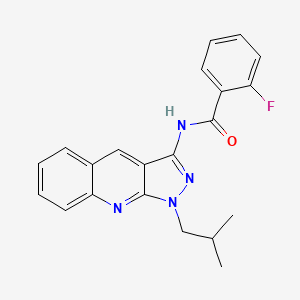 molecular formula C21H19FN4O B7695399 2-fluoro-N-(1-isobutyl-1H-pyrazolo[3,4-b]quinolin-3-yl)benzamide 