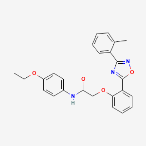 molecular formula C25H23N3O4 B7695432 N-(4-ethoxyphenyl)-2-(2-(3-(o-tolyl)-1,2,4-oxadiazol-5-yl)phenoxy)acetamide 