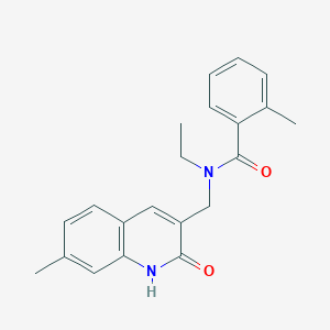 molecular formula C21H22N2O2 B7695450 N-ethyl-N-((2-hydroxy-7-methylquinolin-3-yl)methyl)-2-methylbenzamide 