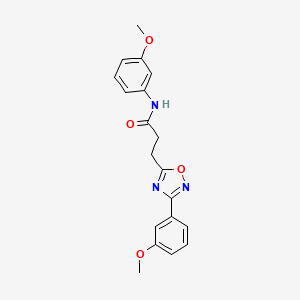 molecular formula C19H19N3O4 B7695463 N-(3-methoxyphenyl)-3-(3-(3-methoxyphenyl)-1,2,4-oxadiazol-5-yl)propanamide 