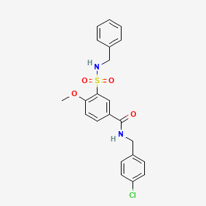 molecular formula C22H21ClN2O4S B7695471 N-(3,4-dimethoxyphenyl)-2-[N-(2-phenylethyl)methanesulfonamido]acetamide 