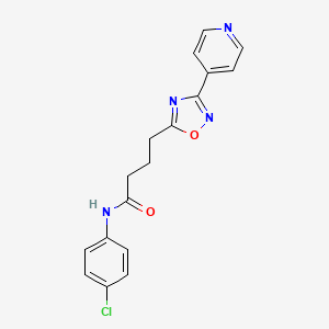 molecular formula C17H15ClN4O2 B7695475 N-(4-chlorophenyl)-4-(3-(pyridin-4-yl)-1,2,4-oxadiazol-5-yl)butanamide 