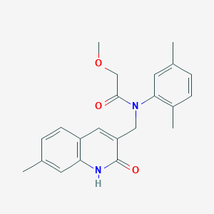 molecular formula C22H24N2O3 B7695482 N-(2,5-dimethylphenyl)-N-((2-hydroxy-7-methylquinolin-3-yl)methyl)-2-methoxyacetamide 